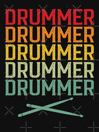 Drummer Drumsticks Vintage Style Drum Player Shirt