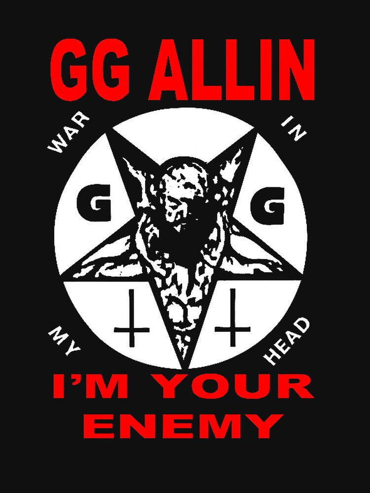 GG Allin War In My Head Pentagram Scum Punk Art Shirt