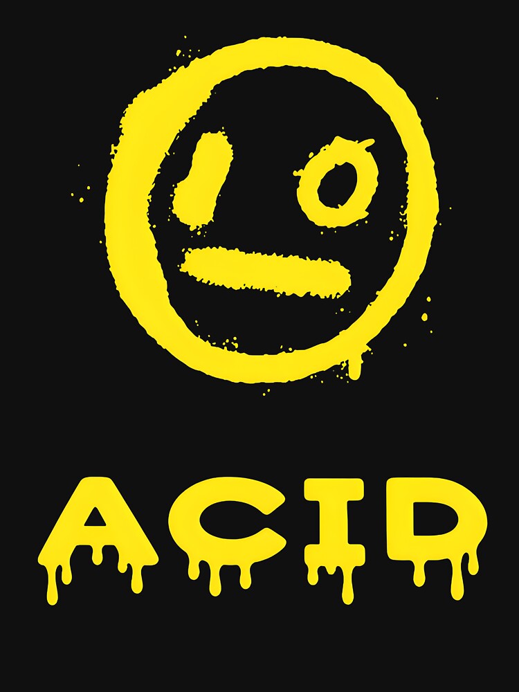 Yellow Smiley Acid 444 Graffiti Art Shirt