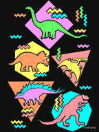 Nineties Dinosaurs Pattern Shirt