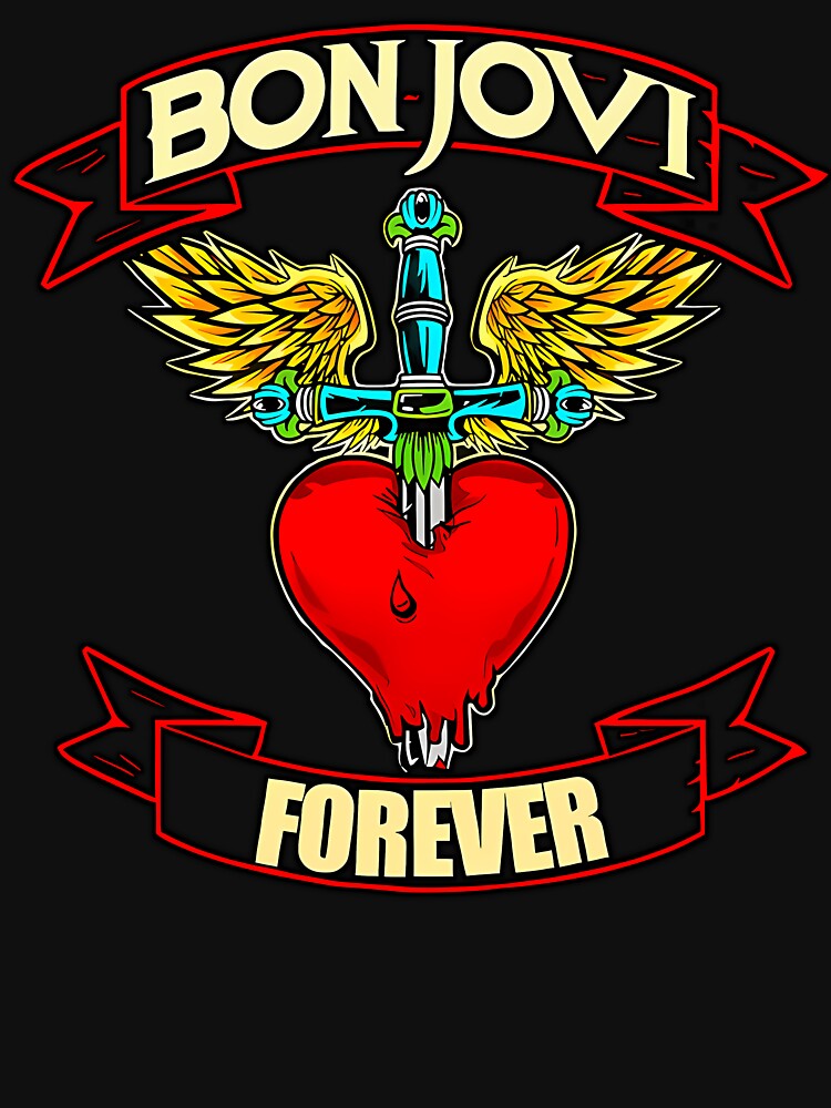 Bon Jovi Forever Rock Band Heart And Dagger Shirt