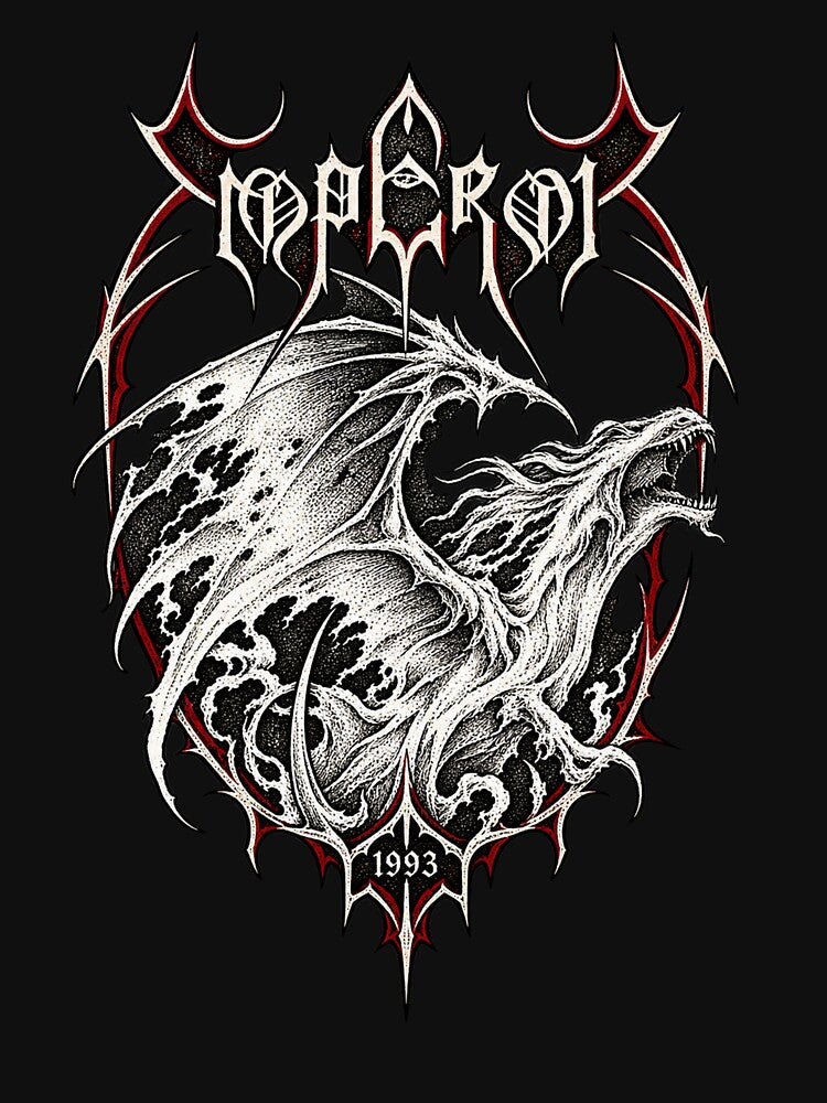 Emperor 1993 Norwegian Black Metal Dragon Gothic Band Art Shirt