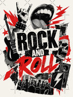 Rock & Roll Chaos Typography Bold Graphic Text Design Shirt