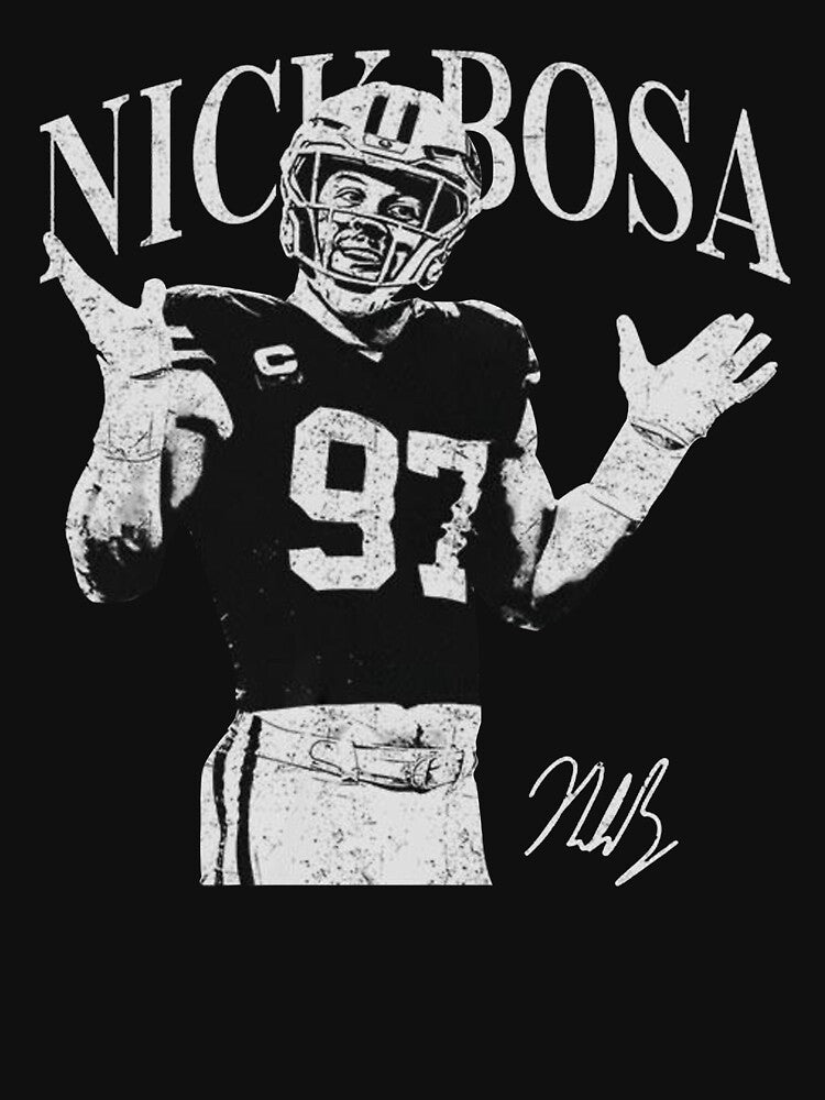 Nick Bosa Vintage Nick Bosa Retro Rap Game Day Football Shirt