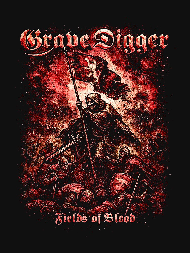 Heavy Metal Medieval Warrior Grave Digger Fields Of Blood Artwork Shirt