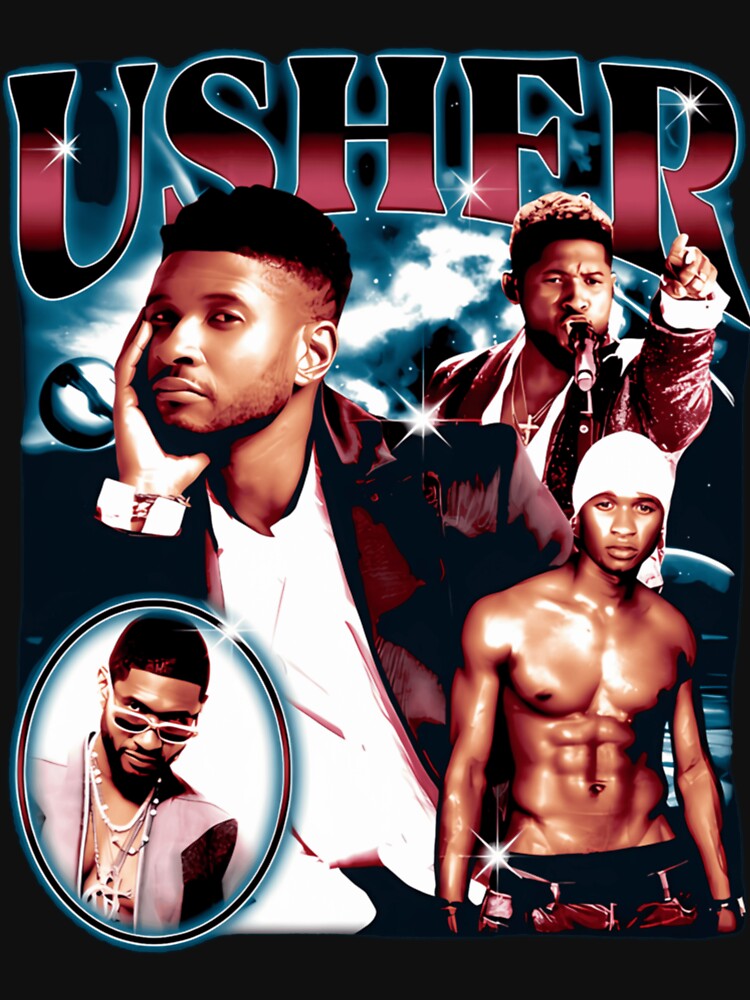 Usher 90s R&B Superstar Collage Design Shirt