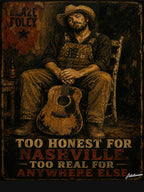 Blaze Foley Too Honest For Nashville Texas Lo-Fi Portrait Art Shirt