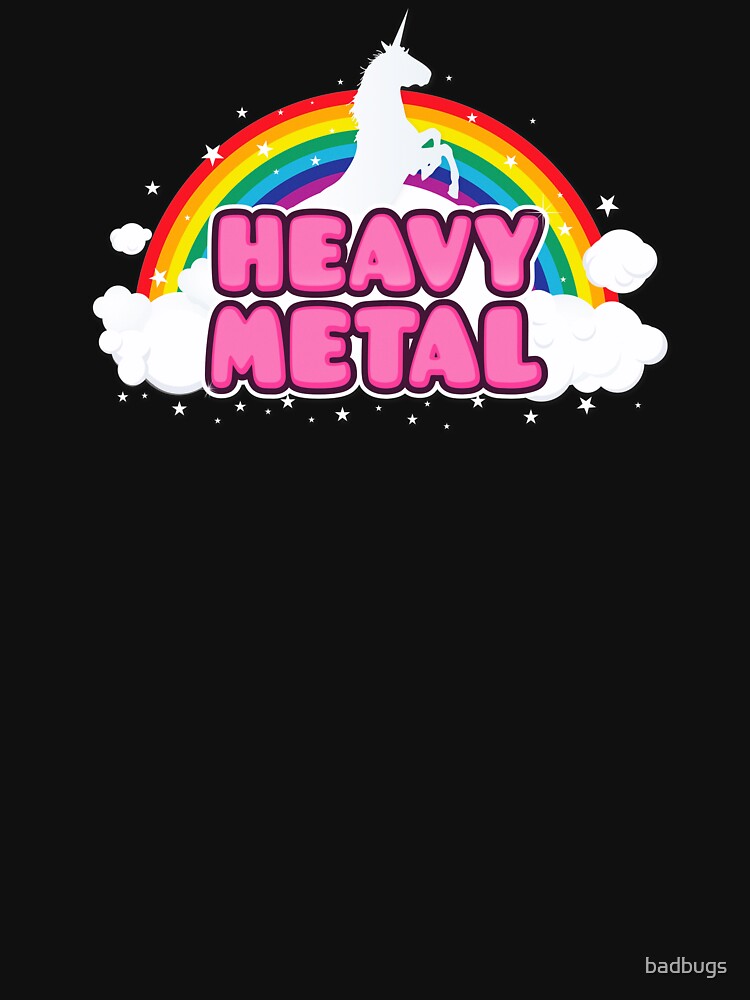 HEAVY METAL! Funny Unicorn Rainbow Mosh Parody Design Shirt