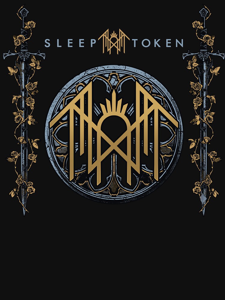Sleep Retro Token Rune Emblem Gothic Swords Design Shirt