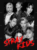 Stray Kids Kpop Group Members Black And White Korean Kpop RGB Color Shirt