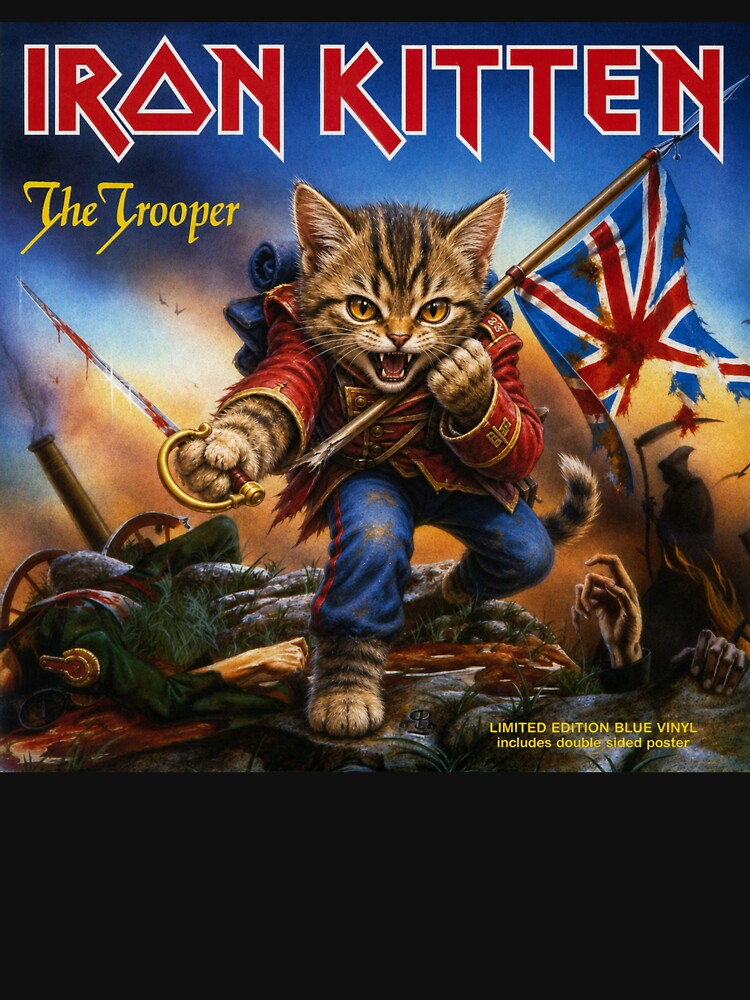 Iron Kitten The Trooper Cat Metal Parody Shirt