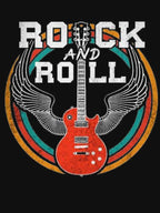 Rock N Roll Skull With Crossed Electric Guitars Vintage Rock Music Shirt