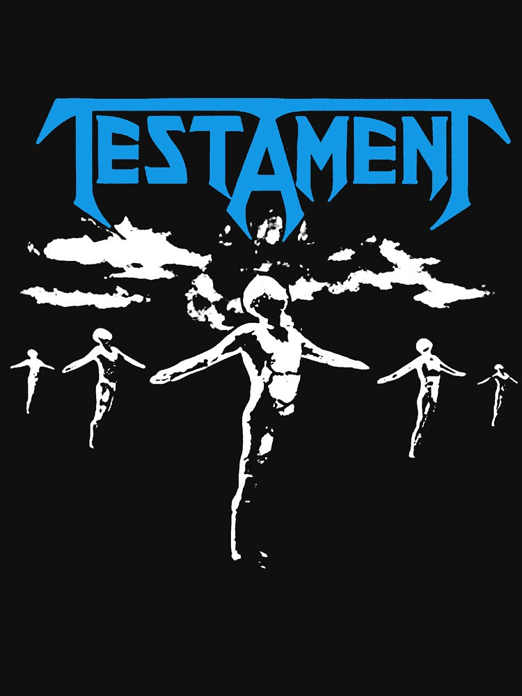 Blue Typography With Silhouette Style Speed Metal Band Shirt