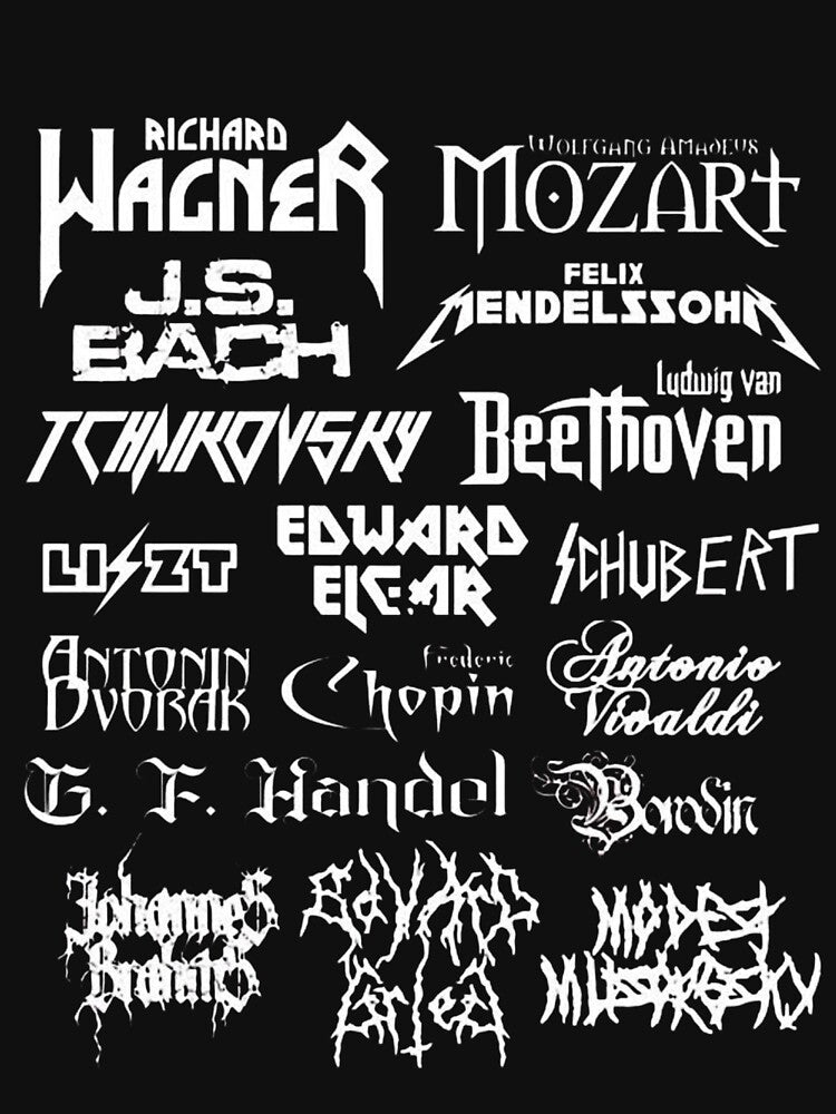 Classical Composers Heavy Metal Font Shirt