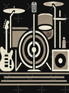 Retro Minimalist Music Studio Art T Shirt