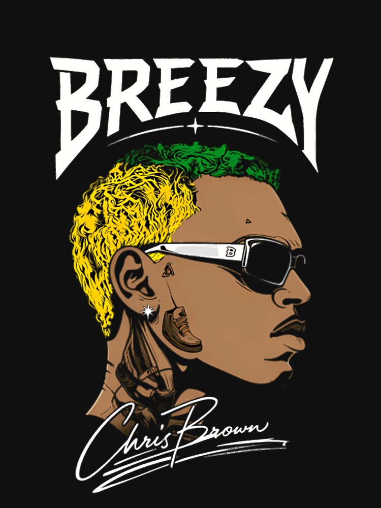 Chris Brown Breezy Minimalist Green Graphic Design Shirt