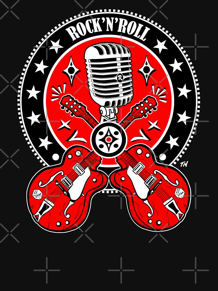 Rockabilly Party 50s Rock And Roll Guitar Microphone Doo Wop Sock Hop Shirt