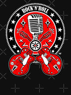 Rockabilly Party 50s Rock And Roll Guitar Microphone Doo Wop Sock Hop Shirt