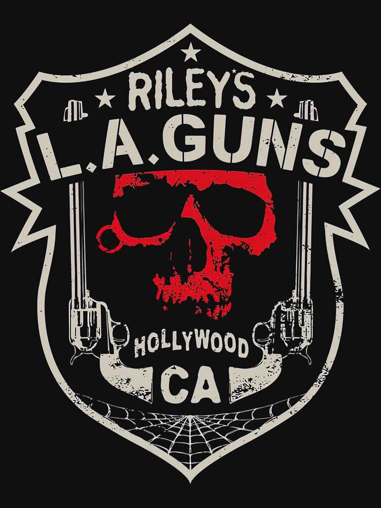 Riley's L A Guns Official Logo Red Skull Shirt