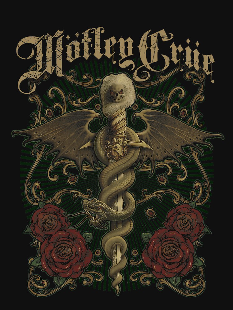 Mötley Crüe Exquisite Dagger Gothic Caduceus Design Shirt