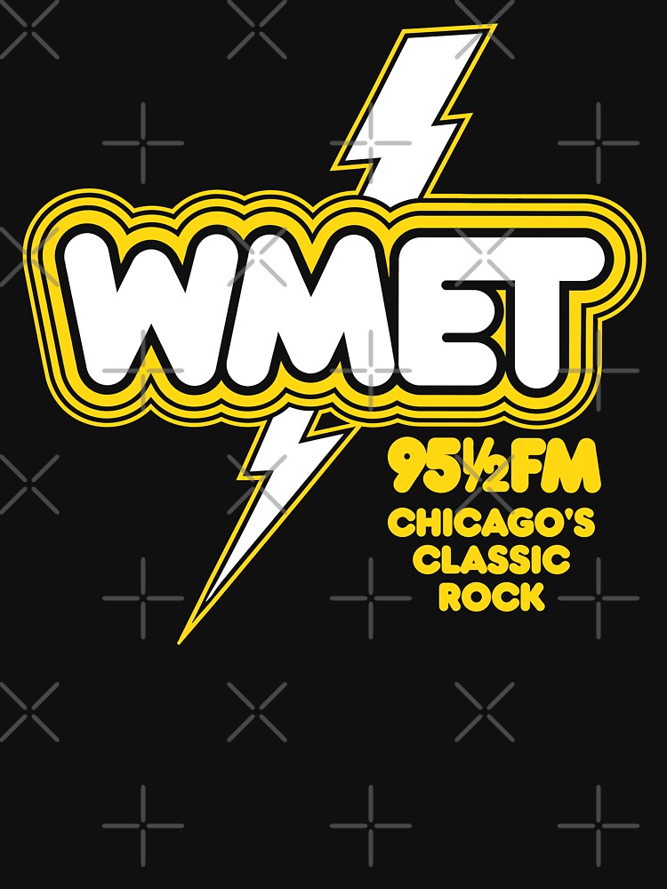 Retro Defunct WMET 95 1 2 Chicago Rock Radio Station Shirt