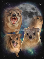 90s Retro Screaming Rock Hyraxes Moon Shirt