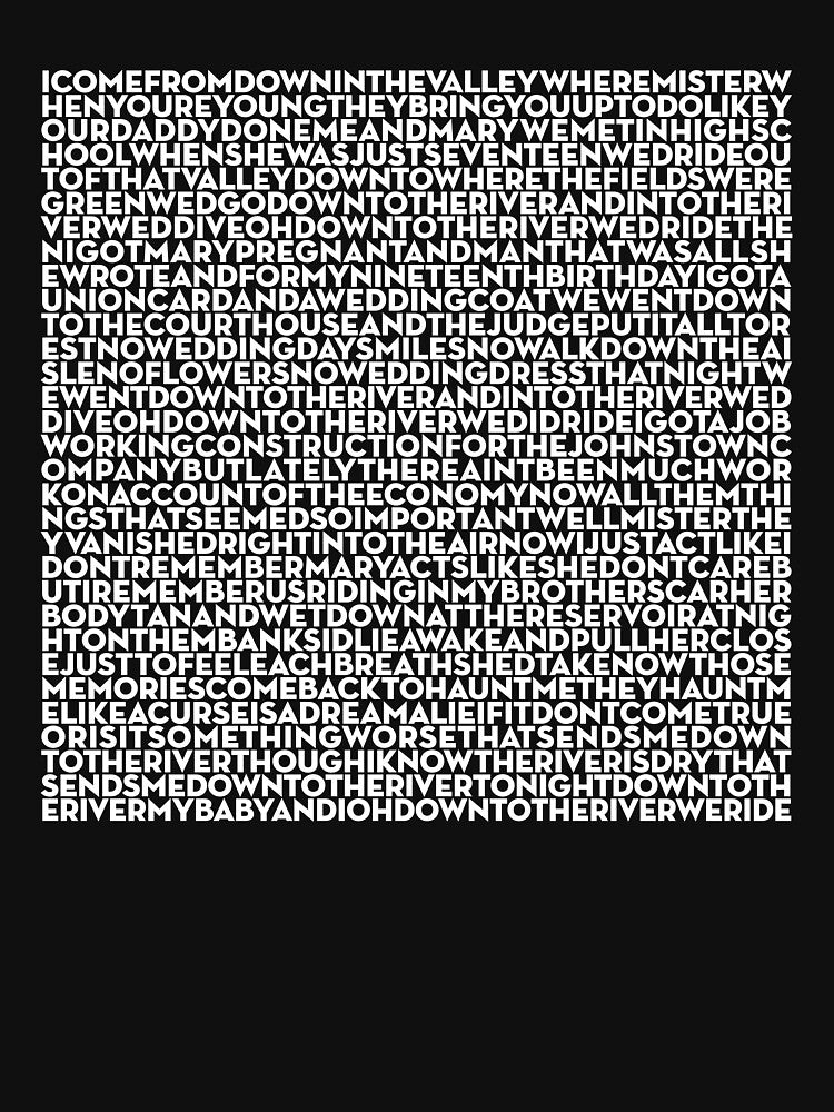 The River - Bruce Springsteen Lyrics V 13 Shirt