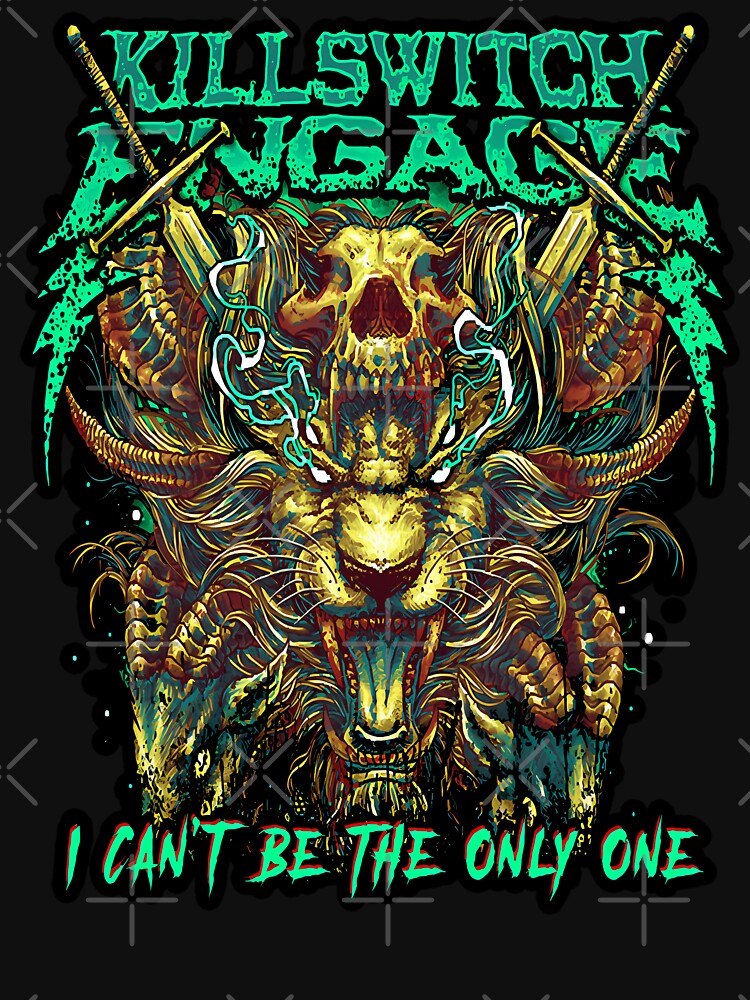 Fierce Lion Skull Monster With Glowing Eyes And Crossed Swords Shirt