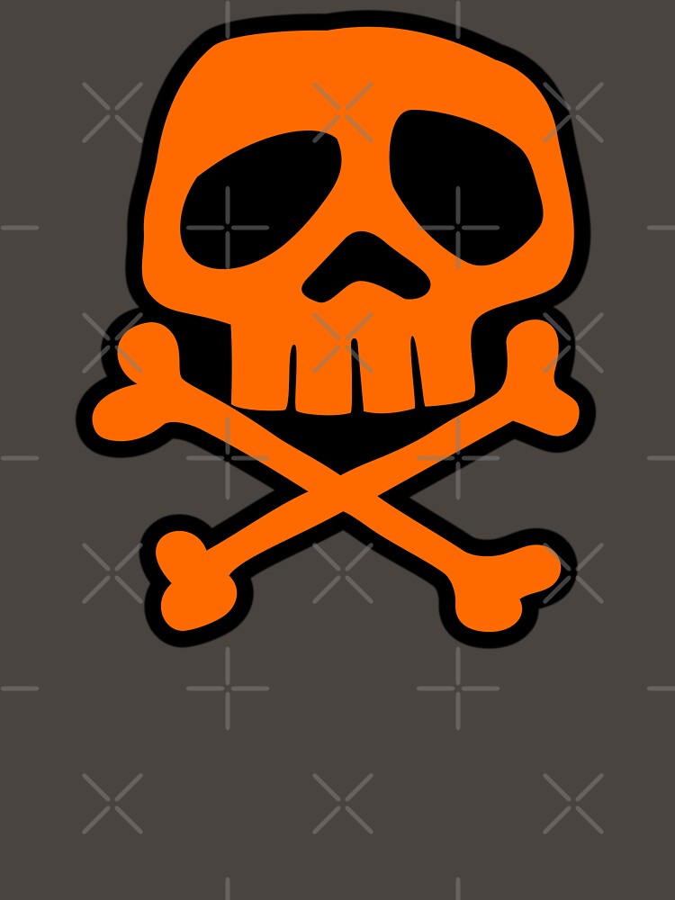 Old School Punk Rock Skull Orange Shirt