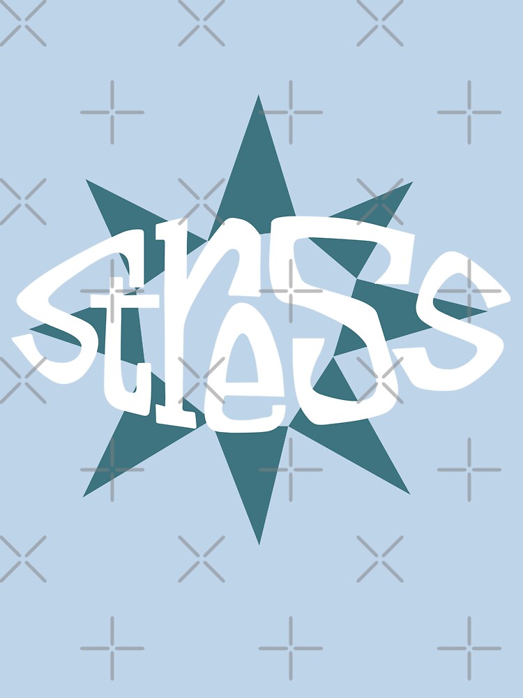 Stress Records White & Teal Blue Logo Shirt