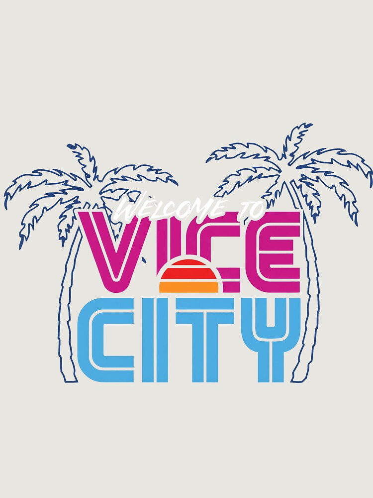 Welcome To Vice City Palm Trees Sunset Neon Style Shirt
