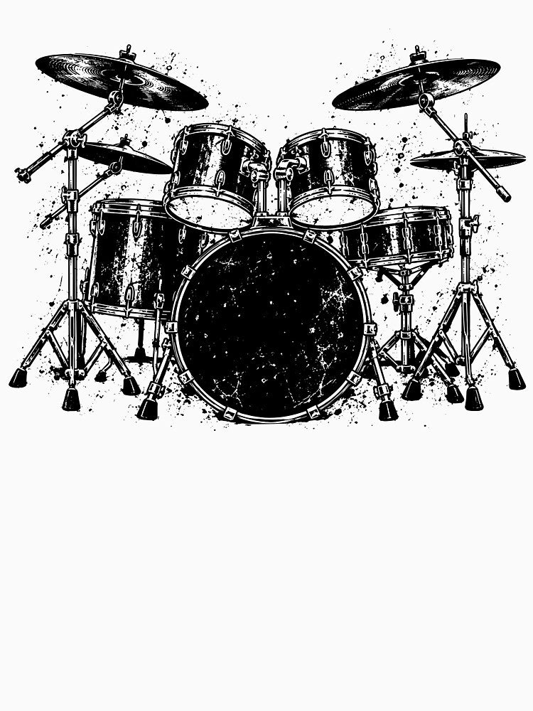 Drummer Gear Rock Music Drum Set Graphic Shirt
