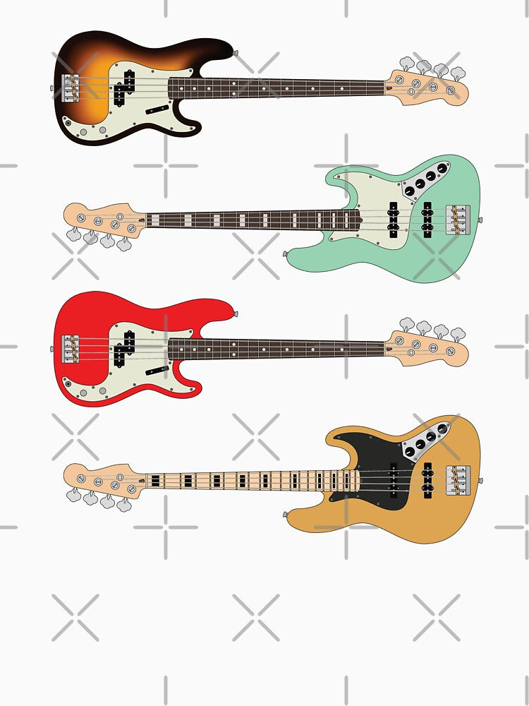 4 String P And J Style Bass Guitar Pack Shirt