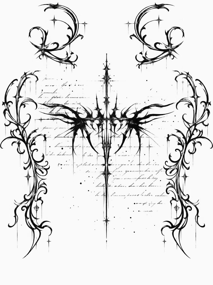 Gothic Crest Manuscript Cross Shirt