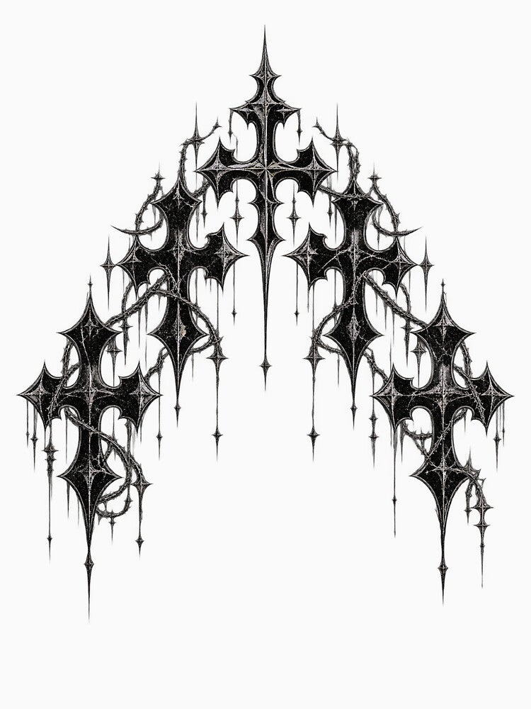 Gothic Cross Arch Dark Streetwear Shirt