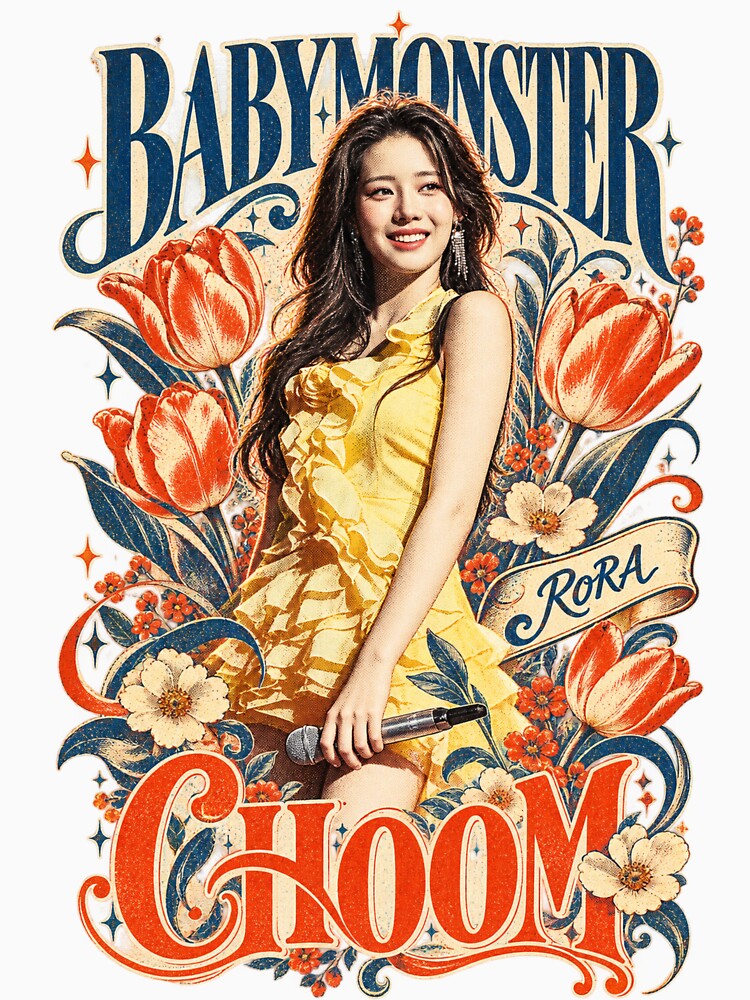 Retro Vintage BABYMONSTER Rora Visual Kpop Collection Shirt