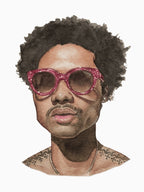 Steve Lacy Pink Sunglasses Portrait Graphic Shirt