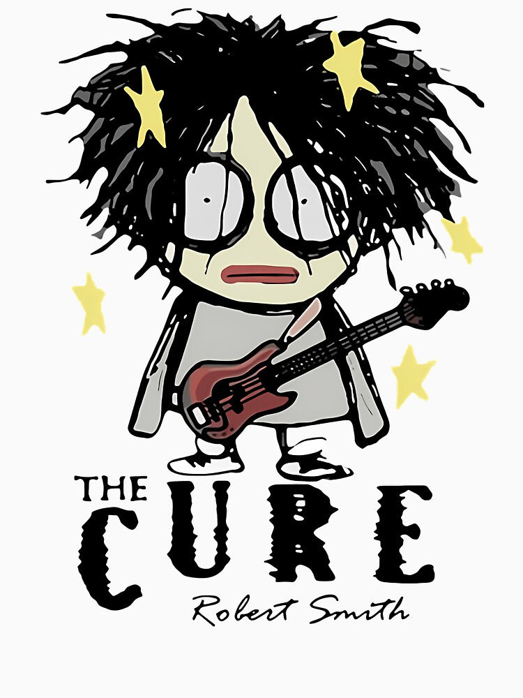 The Cures Robert Smiths Cartoon Gothic Rock Band Shirt