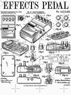 Electric Guitar Effects Pedal Guitarist Music Vintage Patent Shirt