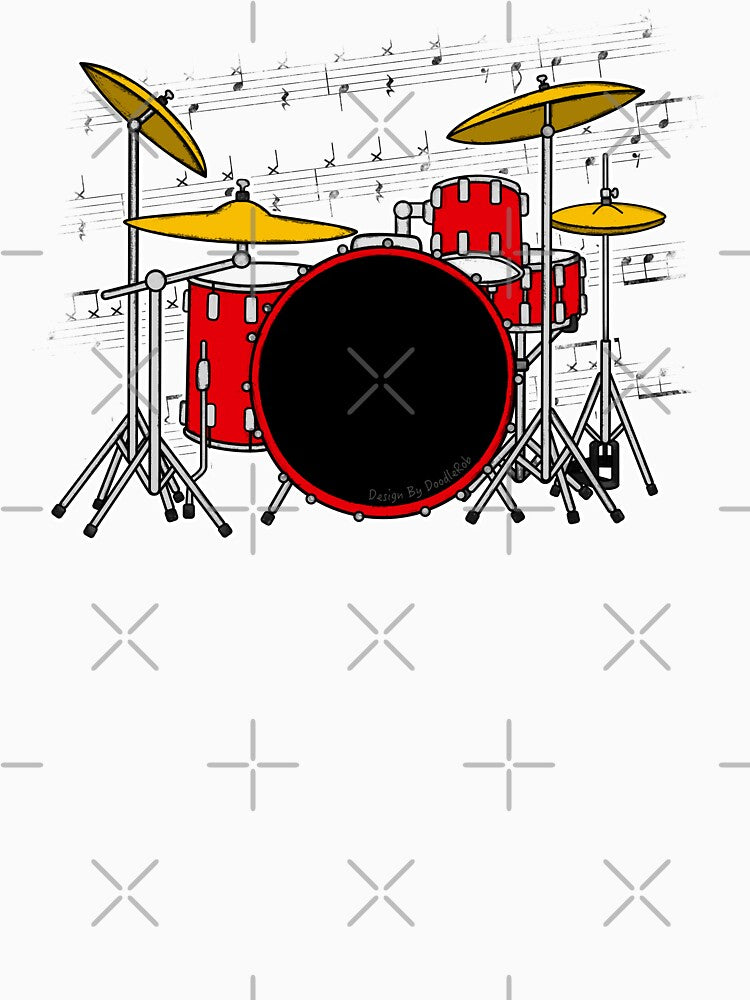 Drum Kit Music Notation Drummer Musician Shirt