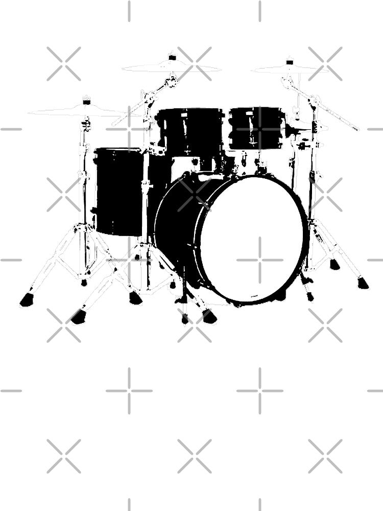 Black And White Drumset Shirt