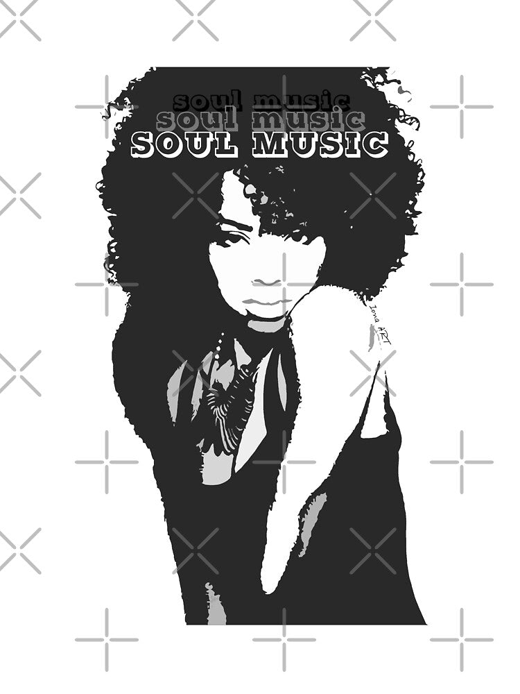 SOUL MUSIC Popart Black And White - Digital Handmade By Iona Art Shirt