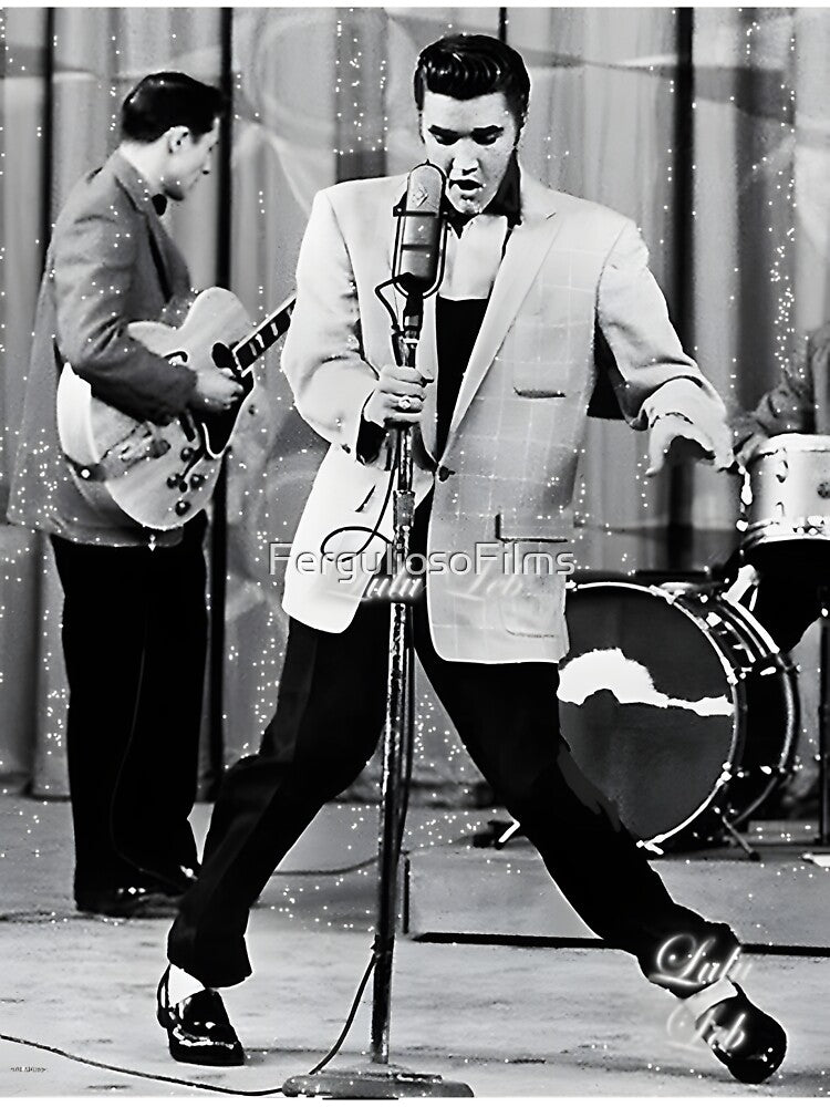Elvis Inspired Rock And Roll Stage Energy Vintage Music Design Shirt