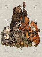 Woodland Bluegrass Jam Session Vintage Ink Animal Art Shirt