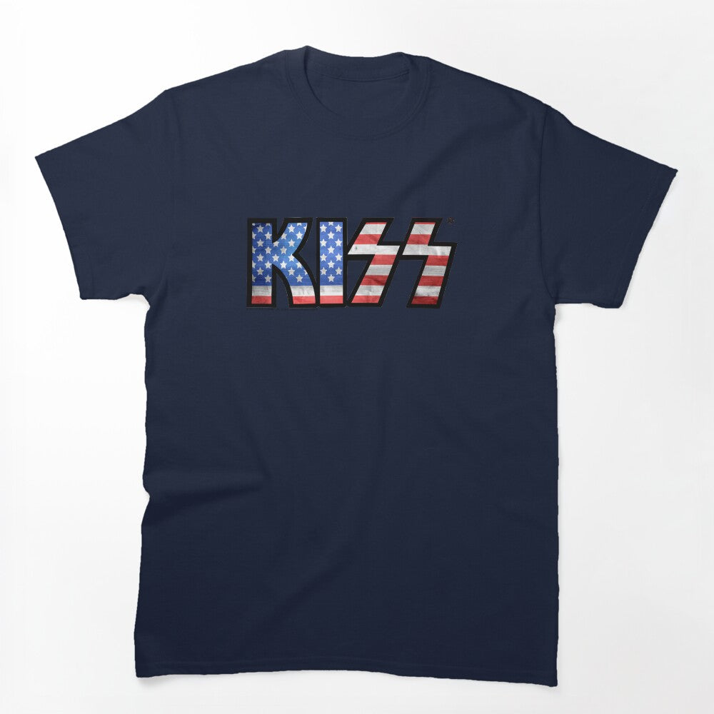 KISS Logo - American Flag Shirt