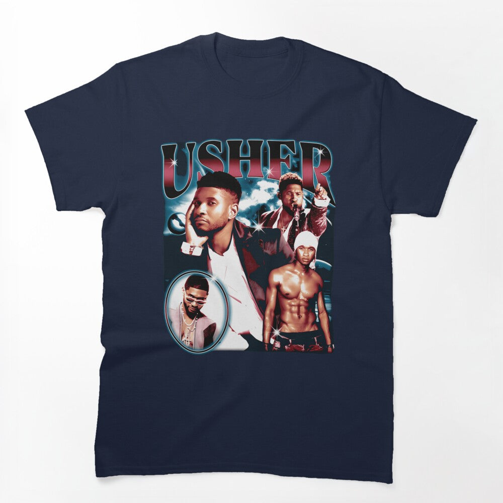 Usher 90s R&B Superstar Collage Design Shirt