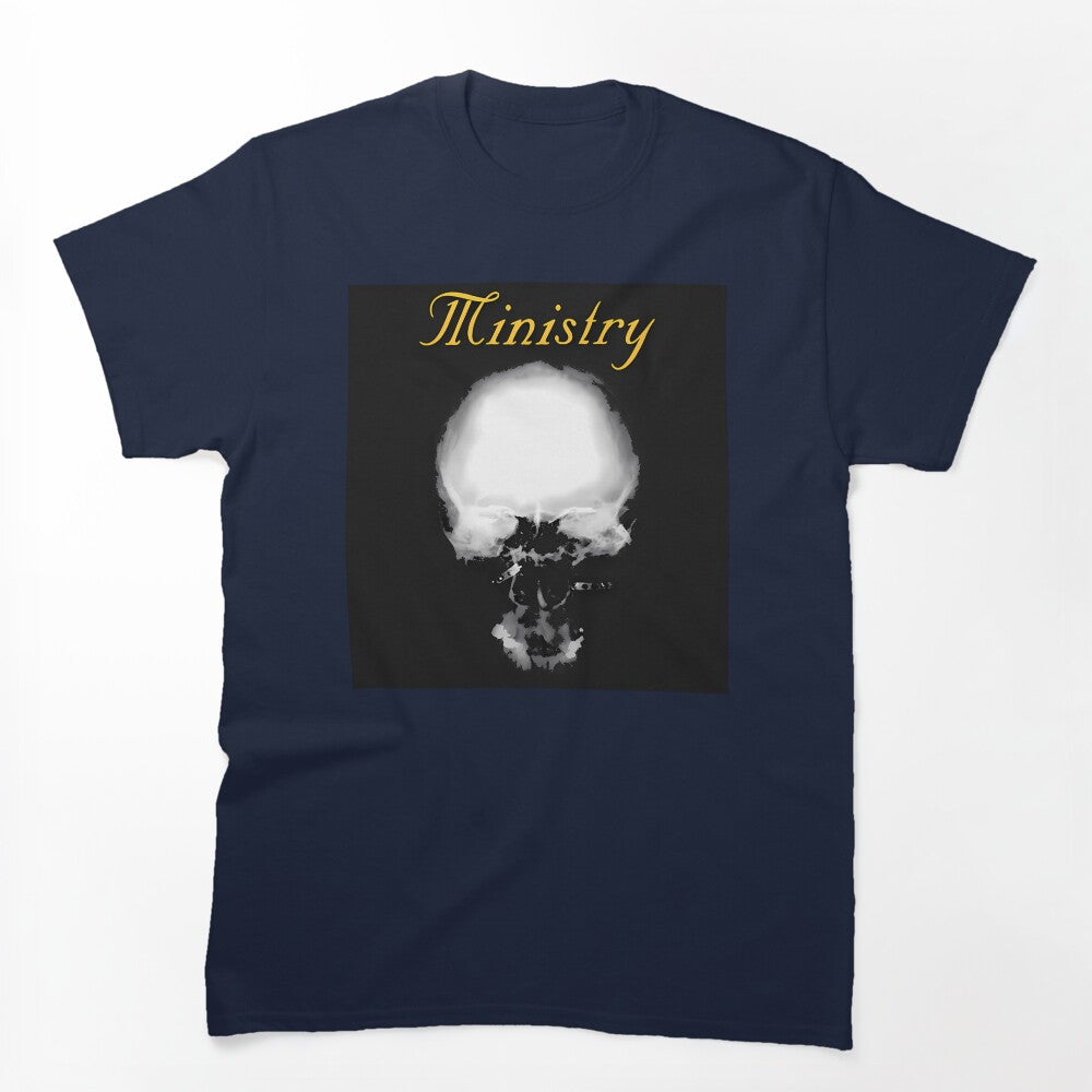 Ministry Band White Glowing Skull Shirt