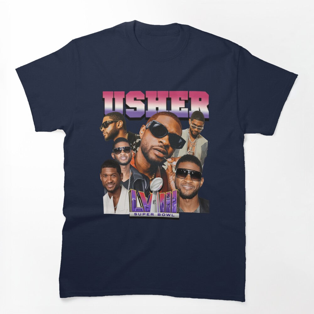 Usher Retro R&B Superstar Collage Design Shirt