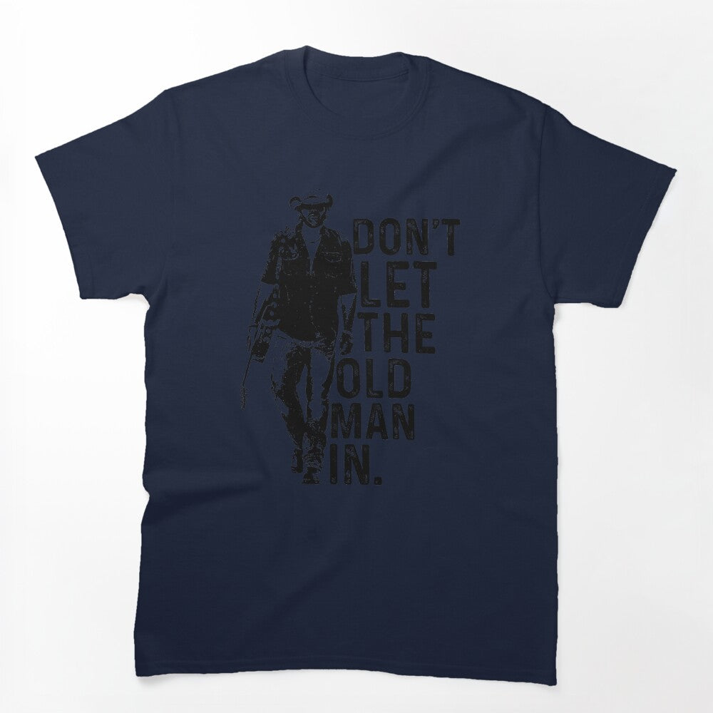 Man In Vintage Walking With A Guitar Shirt