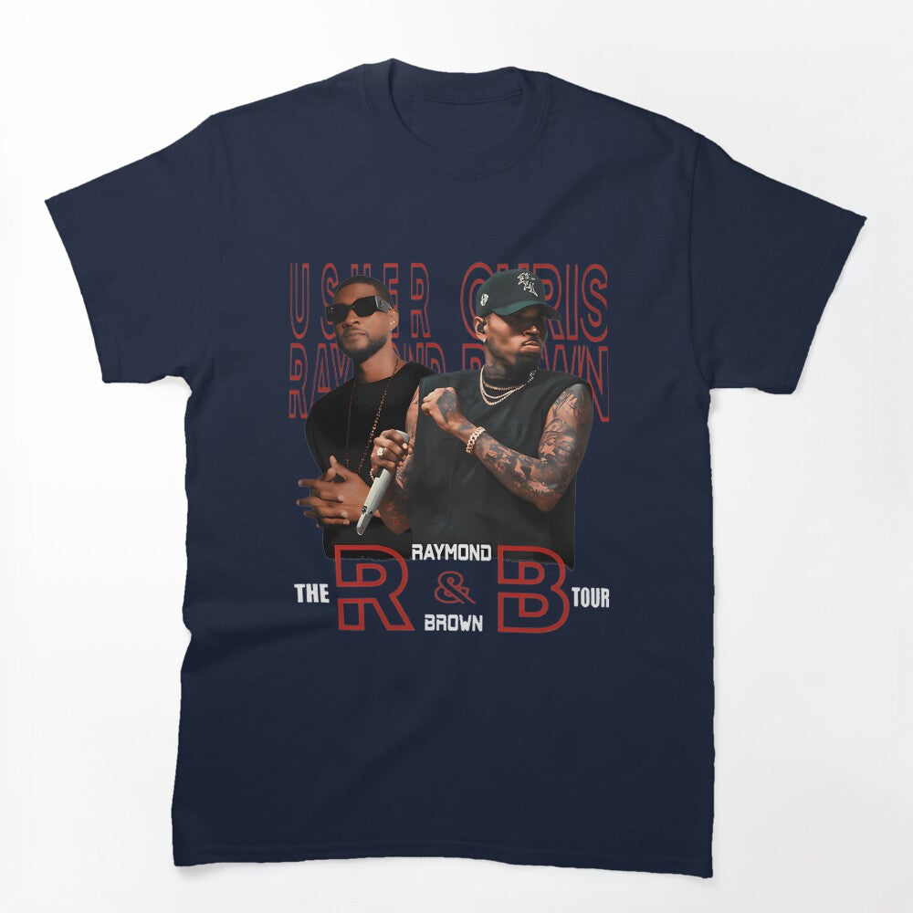 Usher And Chris Brown R&B Tour Inspired Graphic Design Shirt